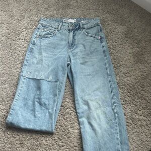 Garage Light Blue Straight Leg Jeans (Worn Once, shortened for someone 5’0-5’1)